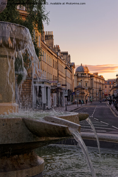 Laura Fountain Bath at sunset Picture Board by Duncan Savidge