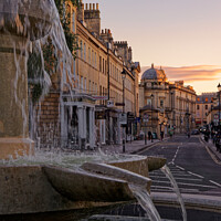 Buy canvas prints of Laura Fountain Bath at sunset by Duncan Savidge