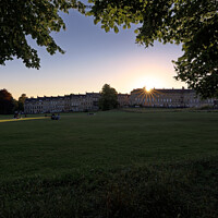 Buy canvas prints of Marlborough Buildings, Bath sun stat at sunset by Duncan Savidge