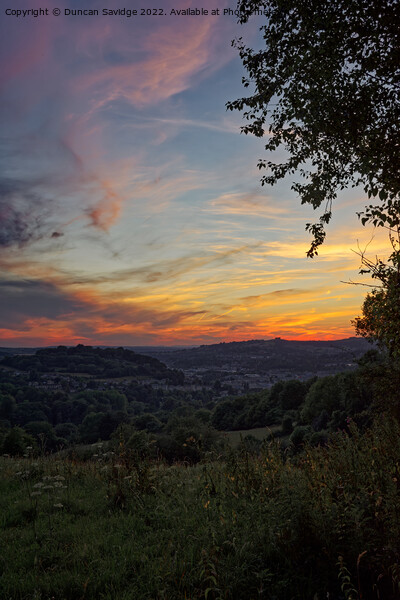 sunset over Bath Picture Board by Duncan Savidge