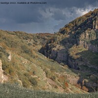 Buy canvas prints of Moody Cheddar Gorge by Duncan Savidge