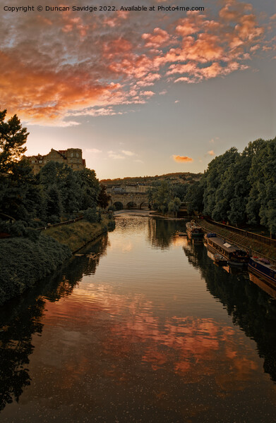 Sunset along the River Avon in Bath Picture Board by Duncan Savidge