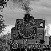 Buy canvas prints of  4015 Karels steam train at Avon Valley Railway black and white by Duncan Savidge