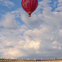 Buy canvas prints of Hot Air Balloon portrait over the Royal Crescent Bath by Duncan Savidge