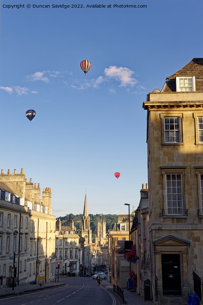 A Trio of hot air balloons over Bath Picture Board by Duncan Savidge