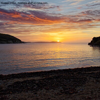 Buy canvas prints of A sunrise from Maenporth beach by Duncan Savidge