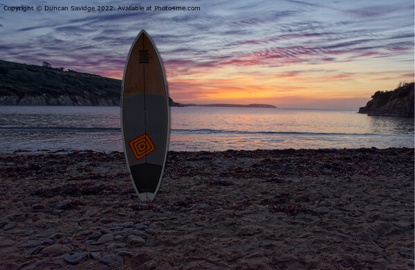 Maenporth beach paddleboard sunrise  Picture Board by Duncan Savidge
