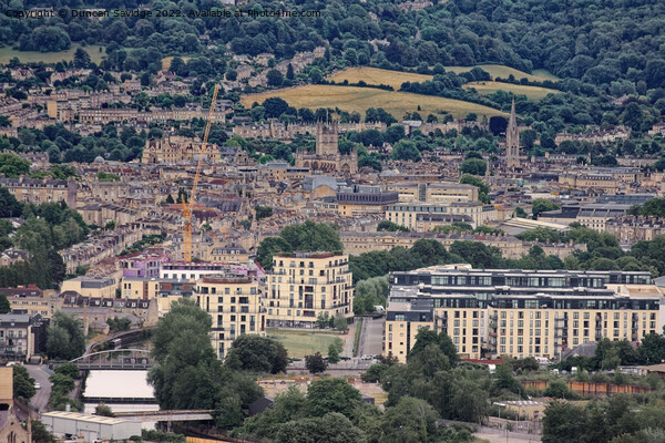 Bath City centre from a hot air balloon  Picture Board by Duncan Savidge