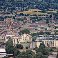 Buy canvas prints of Bath City centre from a hot air balloon  by Duncan Savidge