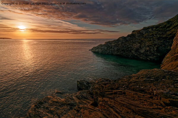 Cornish sunrise across the sea Picture Board by Duncan Savidge