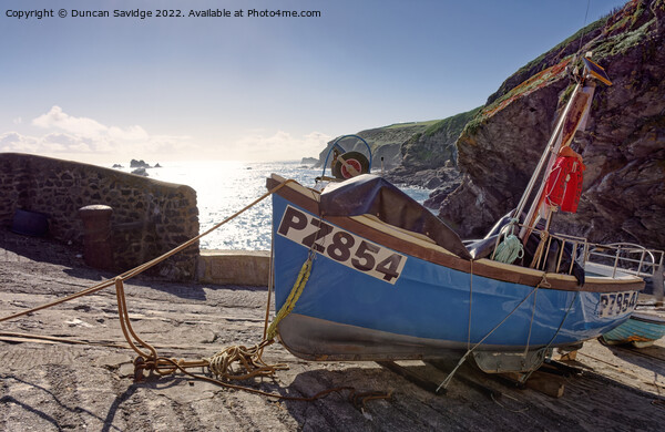 Fishing boat at the Lizard Cornwall Picture Board by Duncan Savidge