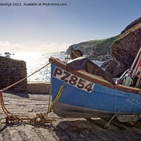 Buy canvas prints of Fishing boat at the Lizard Cornwall by Duncan Savidge