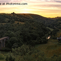 Buy canvas prints of Monsal Head Trail sunset in the peak district panoramic  by Duncan Savidge