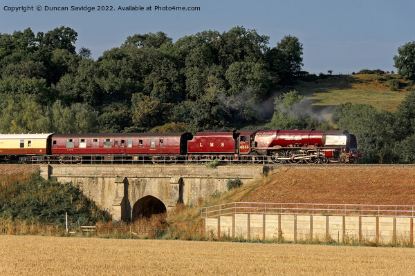 Duchess of Sutherland 6233 in glorious Autumn sunshine Picture Board by Duncan Savidge