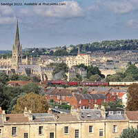 Buy canvas prints of LMS Princess Coronation class 6233 “Duchess of Sutherland” passes through Bath in glorious early Autumn sunshine deputising for the Clan Line on the Belmond British Pullman’ from London Victoria to Bath Spa / Bristol Temple Meads on 14/09/22 by Duncan Savidge