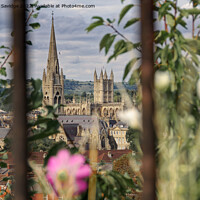 Buy canvas prints of A view of Bath through the railings  by Duncan Savidge