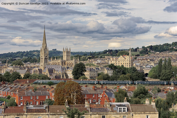 A train passing Bath's skyline Picture Board by Duncan Savidge