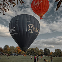 Buy canvas prints of Hot air balloons take of from Bath in the Autumn by Duncan Savidge
