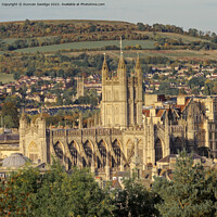 Buy canvas prints of Bath Abbey with Autumn backdrop  by Duncan Savidge