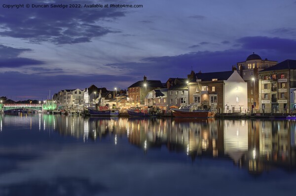 Weymouth harbor at night  Picture Board by Duncan Savidge