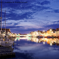 Buy canvas prints of Weymouth harbor at night by Duncan Savidge