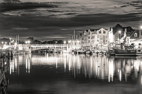 Weymouth at night black and white Picture Board by Duncan Savidge