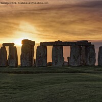 Buy canvas prints of Stonehenge Winter Sunset  by Duncan Savidge