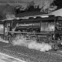 Buy canvas prints of Duchess of Sutherland steam train pulling into Bath spa at night by Duncan Savidge