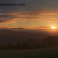 Buy canvas prints of Misty sunrise over Bath panoramic  by Duncan Savidge
