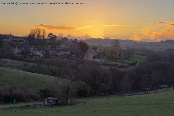 Englishcombe farm sunset near Bath Picture Board by Duncan Savidge