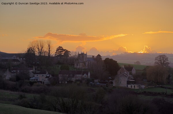Englishcombe Bath sunset Picture Board by Duncan Savidge