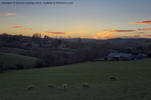 Englishcombe farm sunset near Bath Picture Board by Duncan Savidge