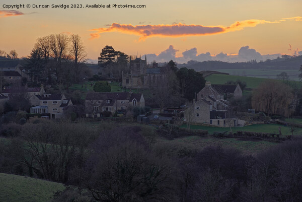 St Peters Church Englishcombe sunset Picture Board by Duncan Savidge