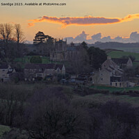 Buy canvas prints of St Peters Church Englishcombe sunset by Duncan Savidge