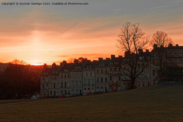 sunset over Marlborough Buildings, Bath Picture Board by Duncan Savidge