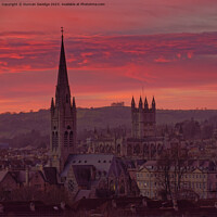 Buy canvas prints of Pink sunset across the City of Bath skyline square by Duncan Savidge