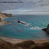 Buy canvas prints of Man O'war beach Dorset panoramic  by Duncan Savidge