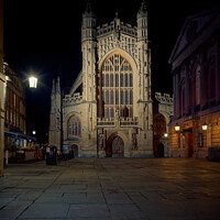 Buy canvas prints of Bath Abbey at night  by Duncan Savidge