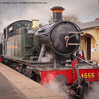 Buy canvas prints of 4555 steam train at Cranmore on the East Somerset Railway  by Duncan Savidge
