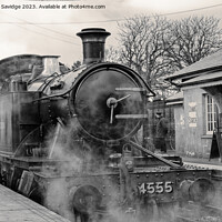 Buy canvas prints of Large Praire 4555 in black and White at the Eat Somerset Railway  by Duncan Savidge