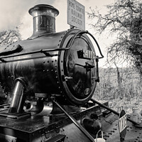 Buy canvas prints of Large Prairie 4110 in black and white at Mendip Vale East Somerset Railway  by Duncan Savidge