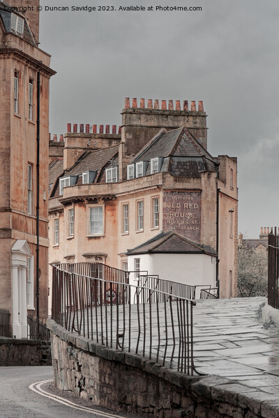 Julian Road Bath and the Old Red House sign  Picture Board by Duncan Savidge