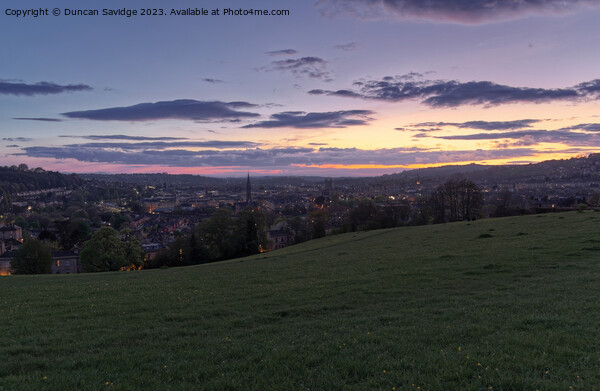 Blue hour sunset over Bath Picture Board by Duncan Savidge