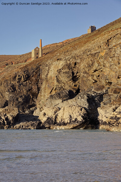 Majestic Wheal Coats high up on the Cliffs at Chap Picture Board by Duncan Savidge