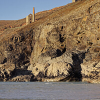 Buy canvas prints of Majestic Wheal Coats high up on the Cliffs at Chap by Duncan Savidge