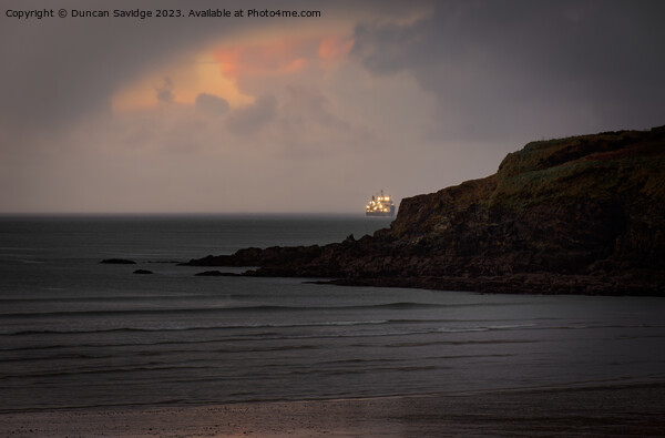 Stormy sunrise at Maenporth  Picture Board by Duncan Savidge