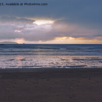 Buy canvas prints of Moody sunrise at Maenporth beach Cornwall by Duncan Savidge