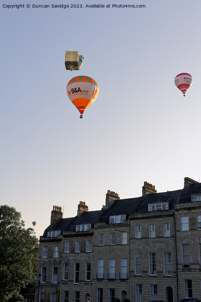 Hot air Balloons above Marlborough Buildings, Bath Picture Board by Duncan Savidge
