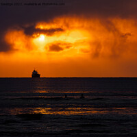 Buy canvas prints of ships at sunrise on the Cornish coast by Duncan Savidge