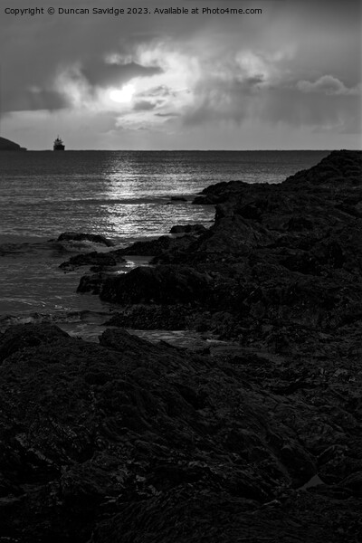 Beautiful monochrome sunrise on the Cornish coast  Picture Board by Duncan Savidge